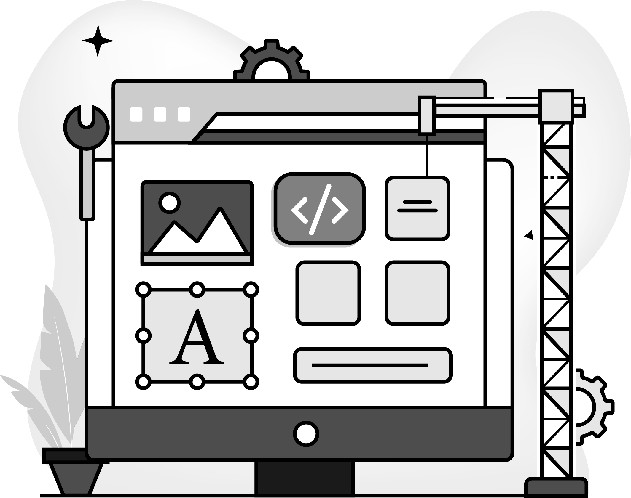 Illustration of web development